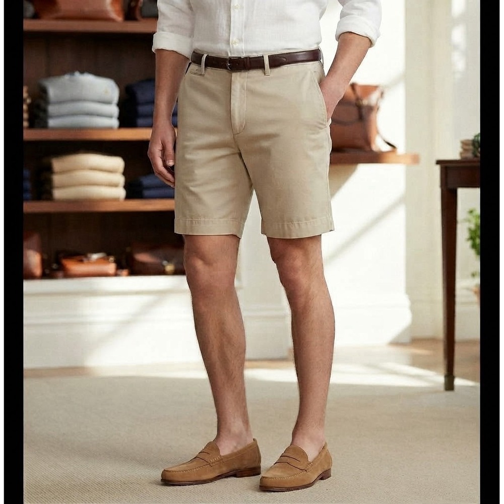 Polo Ralph Lauren Stretch Classic Fit Chino Men's Sz 33 Twill Shorts 9"Inseam